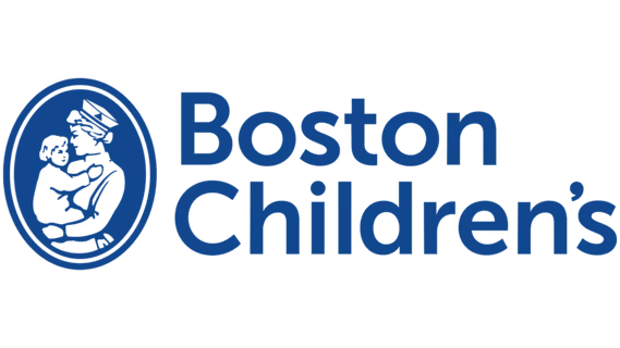 Boston Children's Hospital emblem with a stylized mother holding a child in a blue circle.
